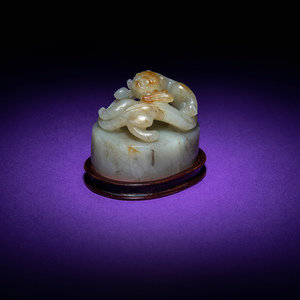 A Chinese Celadon Jade Seal 19th 30b42c