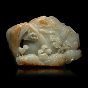 A Chinese Carved Russet and Pale 30b449