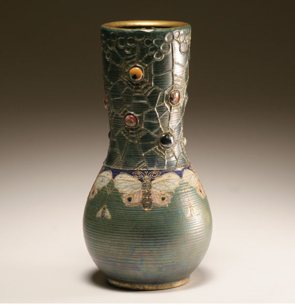Large Austrian amphora vase jeweled 4df29