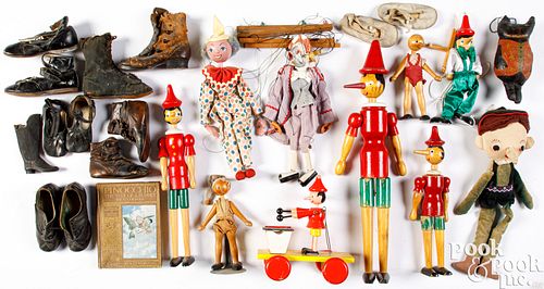 GROUP OF ITALIAN JOINTED WOOD PINOCCHIO