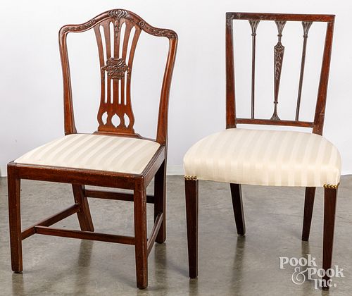 TWO FEDERAL CARVED MAHOGANY DINING 30e9fe