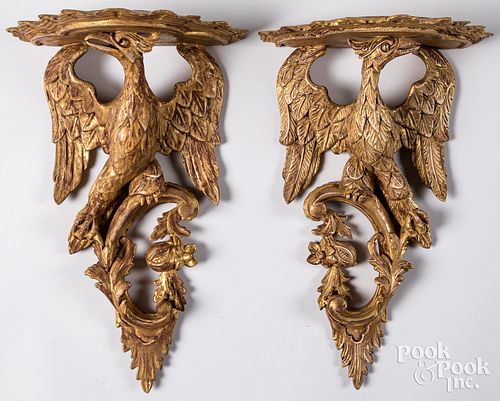 PAIR OF CONTEMPORARY RESIN EAGLE 30ef86