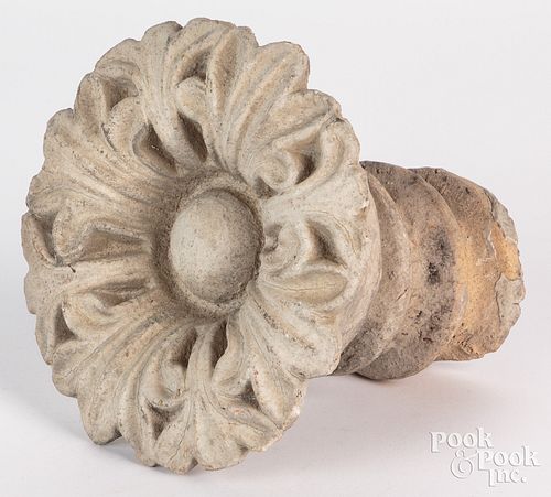CARVED STONE ARCHITECTURAL FLOWER  30efbb