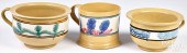 TWO YELLOWWARE CHAMBER POTS AND A LARGE