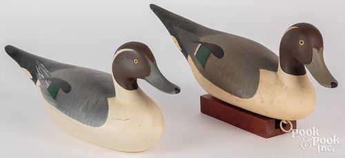 TWO CARVED AND PAINTED PINTAIL 30f0b4
