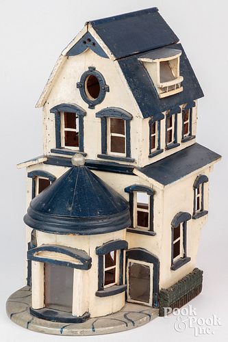 PAINTED VICTORIAN HOUSE BIRDHOUSE  30f0d7