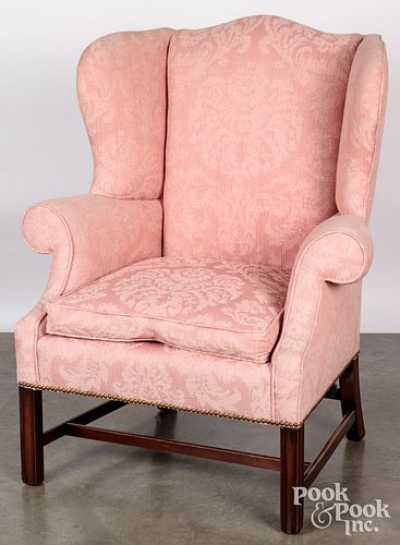 CHIPPENDALE MAHOGANY WING CHAIR  30f269