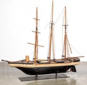 WOOD SHIP MODEL, LATE 19TH C.Wood ship
