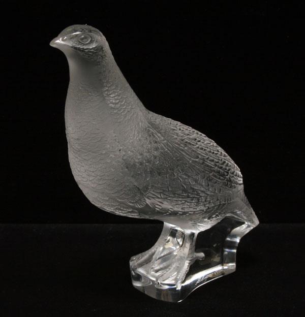 Lalique art glass quail clear 4e540