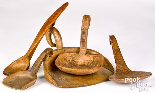 GROUP OF WOODENWARE 19TH C Group 30f641