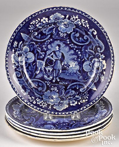 FIVE HISTORICAL BLUE STAFFORDSHIRE 30f752