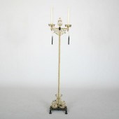 Ornate brass electric 2-arm candle floor