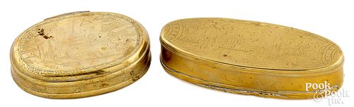 TWO DUTCH ENGRAVED SNUFF BOXES  30f861