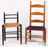 TWO SHAKER CHAIRS, 19TH C.Two Shaker