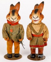 TWO WESTERN GERMAN EASTER RABBITSTwo