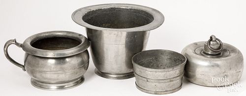 TWO ENGLISH PEWTER CHAMBER POTSTwo 30d5e6