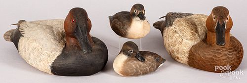 FOUR CARVED AND PAINTED CANVASBACK 30d6c2