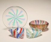 Four Murano polychrome art glass bowls,