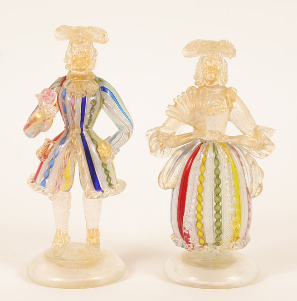 Pair Murano art glass figures in 4e269