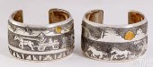 PAIR OF NAVAJO INDIAN STERLING CUFF