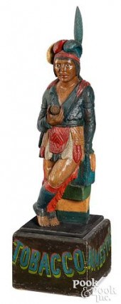 CARVED AND PAINTED CIGAR STORE INDIAN
