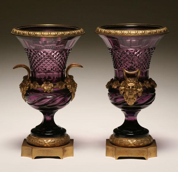 Pair Austrian cut glass vases with 4e36d