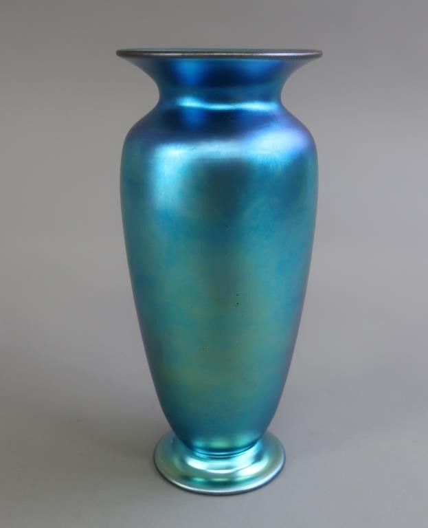 Steuben blue iridescent art glass 31164b