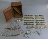 Collection of objects including a walnut