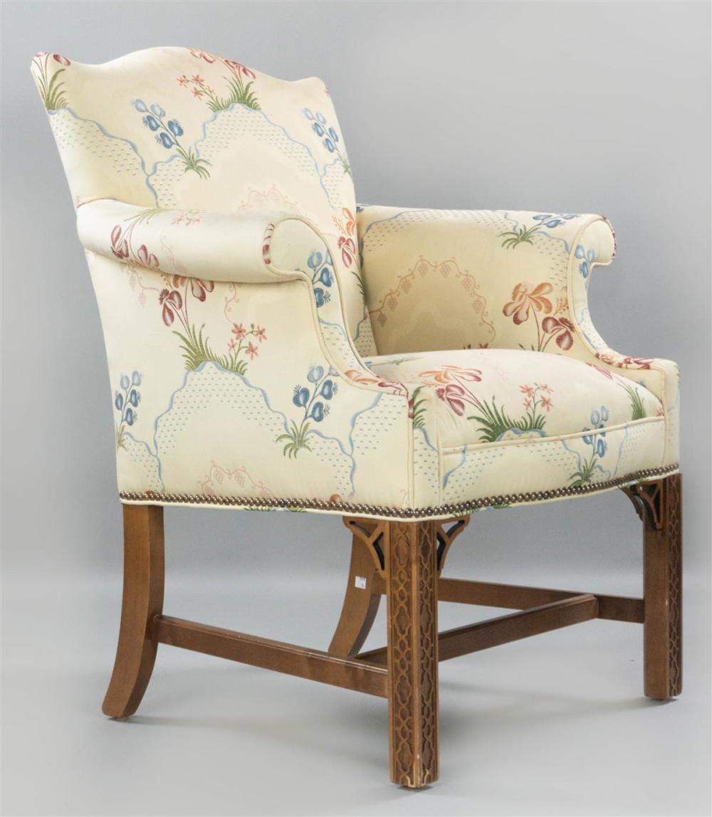 GEORGE III STYLE MAHOGANY UPHOLSTERED 311d01