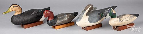 FOUR CARVED AND PAINTED DUCK DECOYSFour 311dcb
