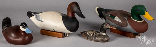 FOUR CARVED AND PAINTED DUCK DECOYSFour 311ea2