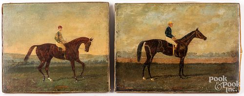 PAIR OF ENGLISH OIL ON CANVAS HORSE 311f50