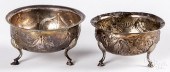 TWO IRISH SILVER FOOTED BOWLS  3121df