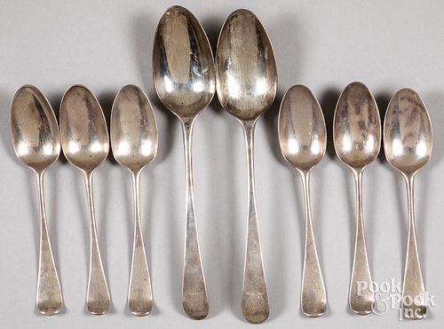 EIGHT ENGLISH SILVER SPOONSEight 312212