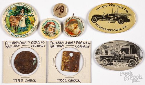GROUP OF PINBACKS AND ADVERTISING 30fcd4