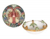 A PALISSY WARE PLATE the lobster to
