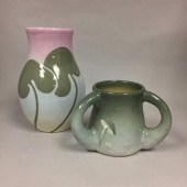OWENS ART POTTERY VASE AND AN OWENS 31324e