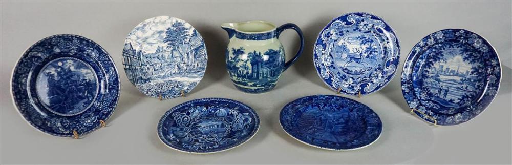 SIX STAFFORDSHIRE BLUE AND WHITE 3132c5