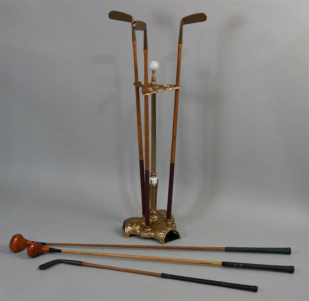 CAST BRASS GOLF CLUB STAND WITH 31351d