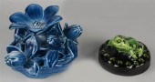 ROOKWOOD POTTERY BLUE-GLAZED FLOWER