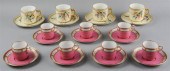 TWO SETS OF ENGLISH CUPS AND SAUCERS,
