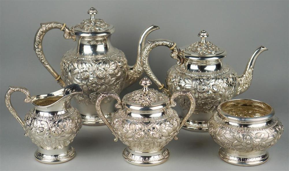 S KIRK SON SILVER REPOUSSE FIVE PIECE 313be8