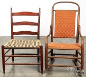 SHAKER SIDE CHAIR AND ROCKING CHAIR.Shaker