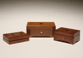 Two small music boxes and jewelry box;