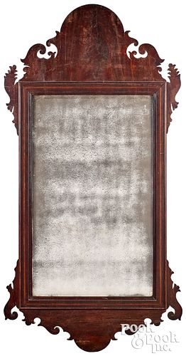 LARGE CHIPPENDALE MAHOGANY MIRROR  31474a