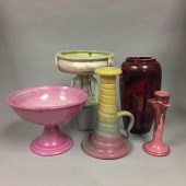 FOUR WELLER ART POTTERY LUSTER PIECES