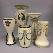 FIVE WELLER ART POTTERY VASES FROM THE