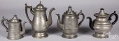 FOUR AMERICAN PEWTER TEA AND COFFEE 31277d
