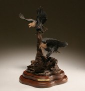 Bob Parks bronze eagle sculpture; Top