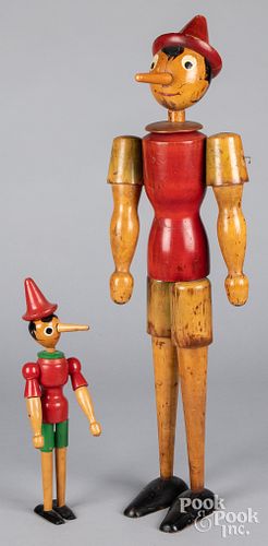 TWO ITALIAN JOINTED WOOD PINOCCHIO 312986